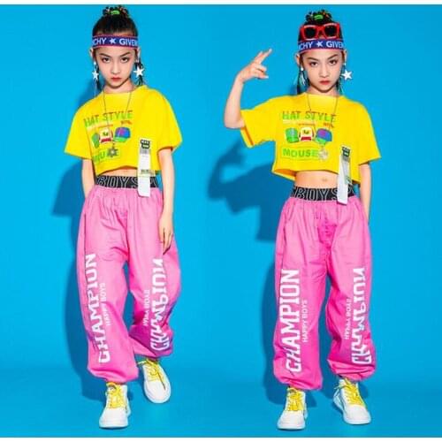Kids Hip Hop Clothing Festival Outfits Tank Crop Tshirt Streetwear Cargo Pants For Girls Boys Jazz Dance Wear Costume Clothes
