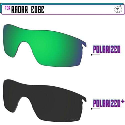 EZReplace Polarized Replacement Lenses for - Oakley Radar Edge Sunglasses - Black P Plus-Green P