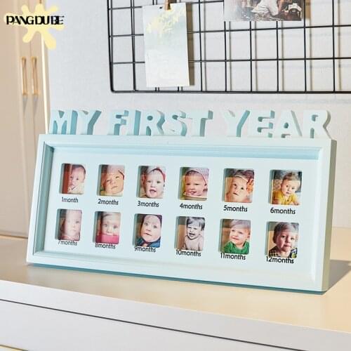 12 Month Baby "MY FIRST YEAR" Frame Pictures Souvenirs Baby Photo Frame Baby Memory Gift Baby 1st Year Photo Frame Baby Memories