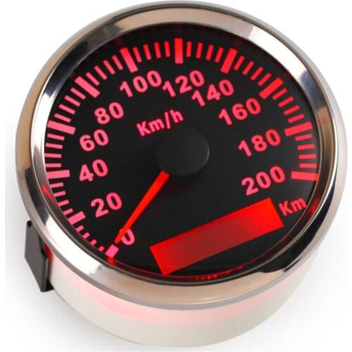 0-200km/h Waterproof GPS Speed Gauges 85mm Speed Chart Speedometers 9-32v with Red Backlight and Antenna for Truck Car Ship RV