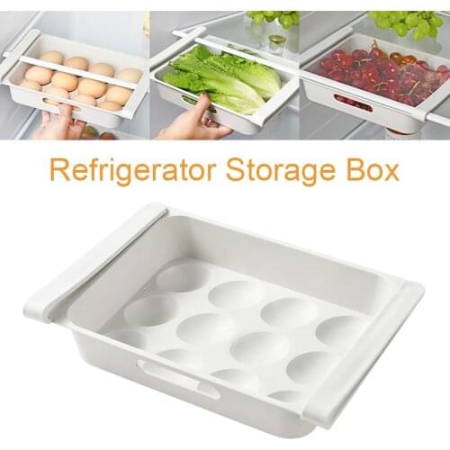 Refrigerator Storage Box Egg Rack Holder Drawer Basket Kitchen Fruit Vegetable Organizer Save Space Layer Storage Rack