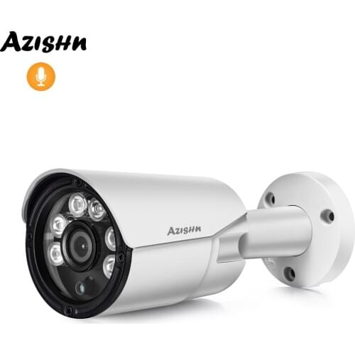 AZISHN HD 5MP 2592X1944P 3MP POE IP Camera H.265 Audio Recording Outdoor Night Vision Onvif CCTV Surveillance Security Camera