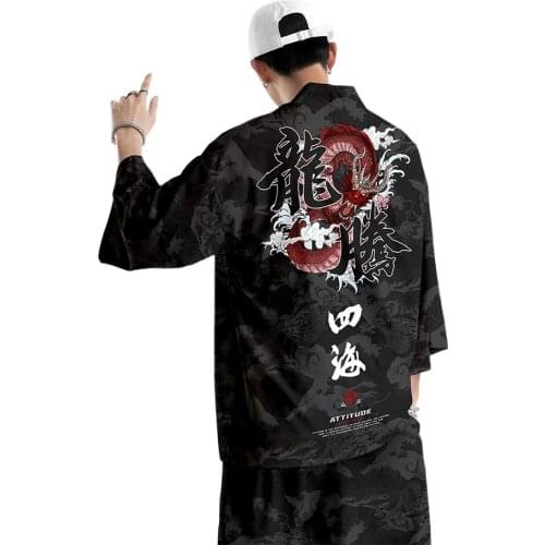 Two-piece Suit Plus Size S-6XL 5XL 4XL Loose Japanese Cardigan Women Men Cosplay Yukata Clothing Harajuku Kimono + Pants Sets