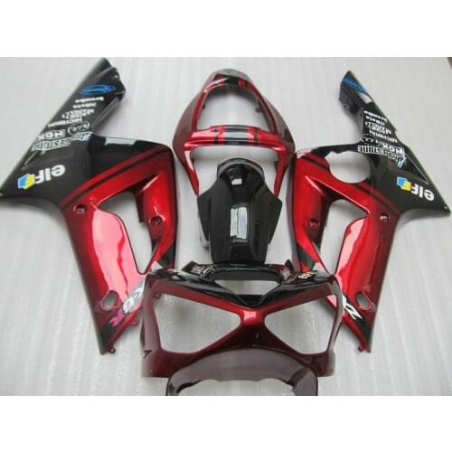 Injection molding hot sale fairing kit for Kawasaki Ninja ZX6R 03 04 wine red black fairings set ZX6R 2003 2004 OT16