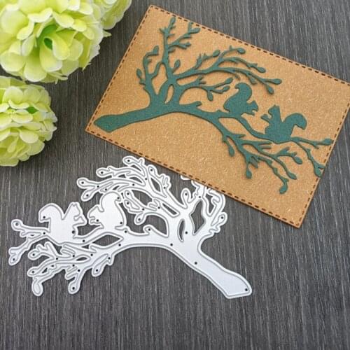 Tree Branches Leaves Brid Metal Cutting Dies Stencil DIY Embossing Template Mold