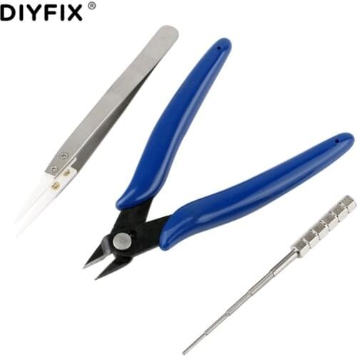 DIYFIX Vape DIY Tool Kit Ceramic Tweezers Coil Jig Wire Cutter Pliers for Electronic Cigarette Accessories RDA RBA Atomizer