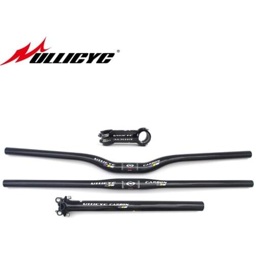 Newest Ullicyc MTB bicycle handlebar set mountain bike rise/flat handlebar+full carbon stem+ seatpost carbon cycling part