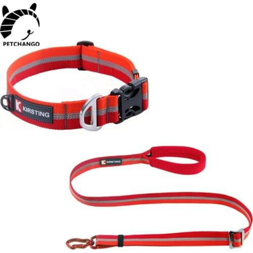 Dog Collar 3M Reflective Cat Dog Collar and Leash Set Basic Collars for Puppy Medium Large Dogs Pet Supplies Dog Accessories Red