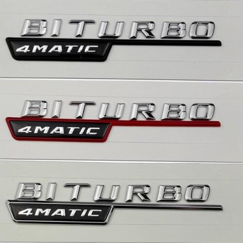 Plastic Sticker Rear Badge Car Decoration Biturbo Logo for Mercedes Benz AMG W210 W211 W203 Class CLA CLK SLK GLE A160 B220 230E
