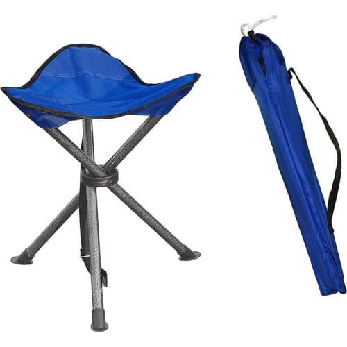 Portable Folding Stool Outdoor Blue Fishing Chairs Lightweight Heavy Duty For Picnic Beach Seat Tackle Accessories Tool