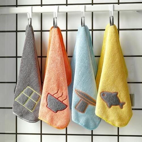 Practical Double-sided Strong Absorbent Soft Microfiber Cleaning Cloth Kitchen Home Dish Towel Dry And Wet Kitchen Towels