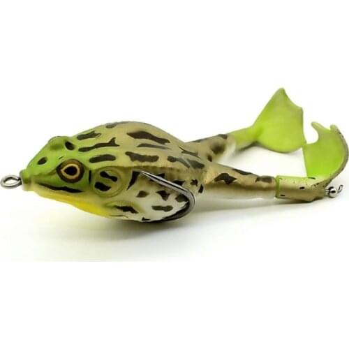 1PCS Double Helix Frog Fishing Soft Bait 90mm Artificial rubber prop Topwater Shad Soft Lure Jigging Wobblers Fishing Tackle