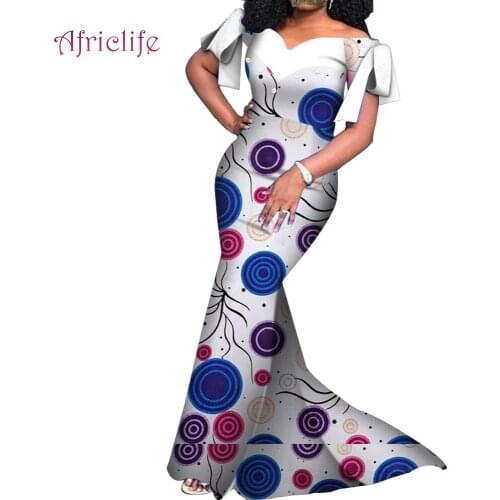 Professional Custom Wedding Party Skirt and Dresses African Print Cotton Clothes Pearls Decoration for Beautiful Lady WY4620