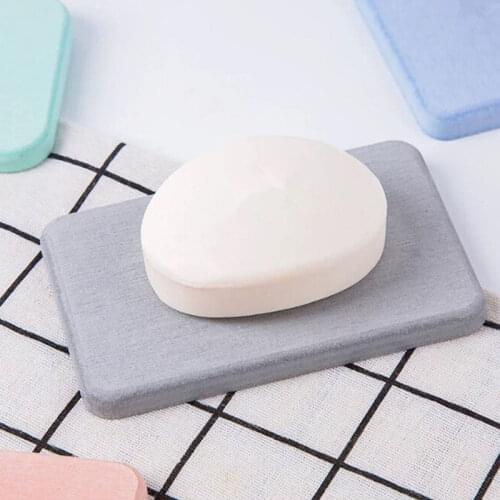 Simple Soap Mat Quick Dry Soap Diatomite Pad Water Absorption Non-slip Deodorant Soap Mat Portable Kitchen Bathroom Soap Dish