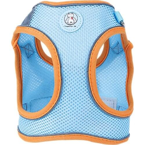 Adjustable Nylon Breathable Pet Dog Reflective Harness Vest With Lead Leash Set For Outdoor Walking Dog Chest Strap Kitten