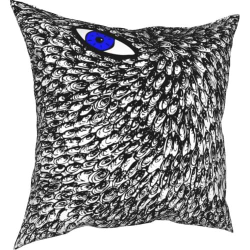 Blue Evil Eye In Feather Mystic Pattern Pillowcases Car Geometric Nazar Amulet Cushion Case Creative Decor Pillow Cover 40*40