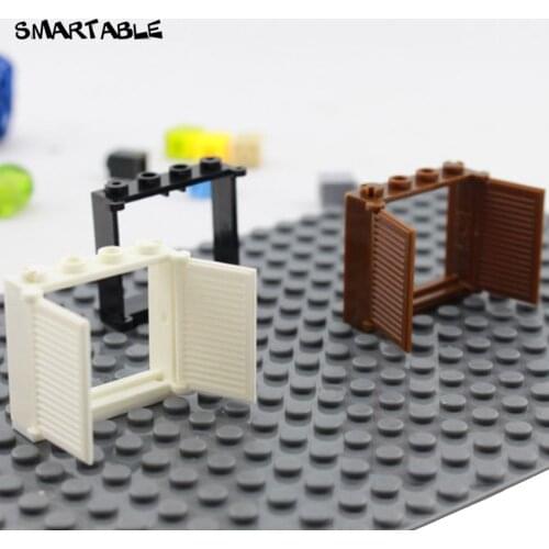 Smartable Window Frame 1x4x3 With Corrugated Window Building Blocks Parts Toys Compatible All Brand 3853+3856 City Toy 20pcs/lot