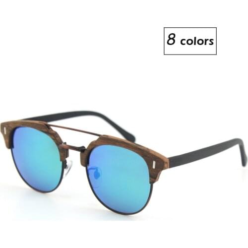 Acetate Wood Grain Sunglasses Polarized Lens Sun Glasses For Men and Women With Case Handmade BFW096