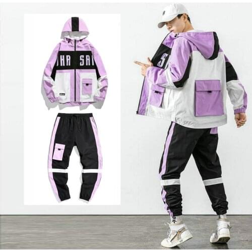 Tracksuit Men Set 2021 Autumn Hip Hop Streetwear Men Suit Track Sweat Print Sweatsuit Male Sportswear Jackets Hoodie with Pants