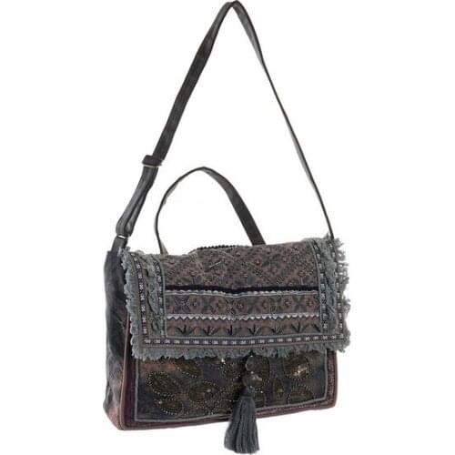 Shoulder Bag DKD Home Decor Sequins Handmade Lilac