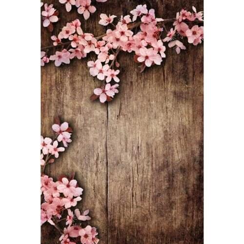 Thin Vinyl Photography Background Computer Printed Children Backdrops Wood floor and Flower Backdrop for Photo Studio F-1101