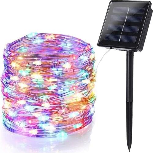 Yohencin Multicolor 10M 100pcs LED Waterproof Solar Decorative for Christmas Parties Garden Solar Fairy Lights Outdoor