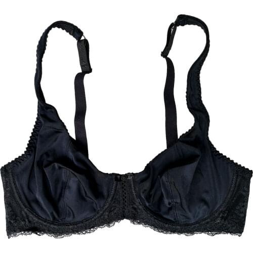 Women Bra Plus size Black Breathable Lace Bow Wide Strap Comfortable Sexy Unlined Bra for Fremale Lingerie Underwear Gift BRB013