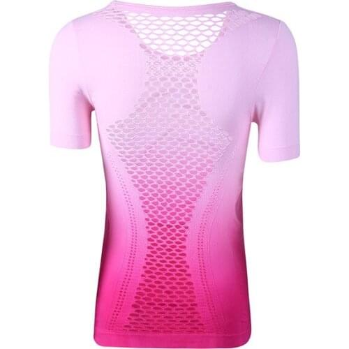 Women Fitness Top Tight Yoga Shirt Summer Mesh Running Shirts Dry Fit Workout Gym Shirt Sport Tank Top Women fitness Sportswear
