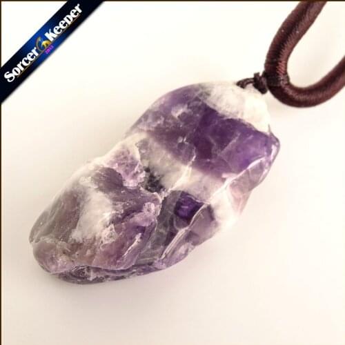 Womens Collares Gem Natural Amethysts Stone Pendant Necklace Quartz Purple Crystal Jewelry Loves Gift For Girlfriend AA796