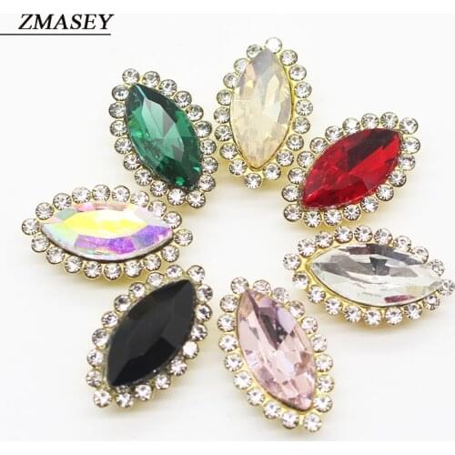 ZMASEY 10Pcs hand-sewn clothes with rhinestone metal accessories, DIY accessories, decorative bags, shoes, exquisite accessories