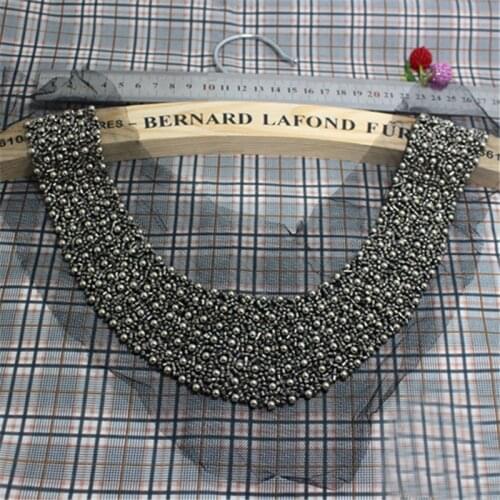 1pcs Luxurious Braided Beads Lace Fabric Neckline Collar Decorative Necklace,Beads Trim Lace Collar lady dress decoration