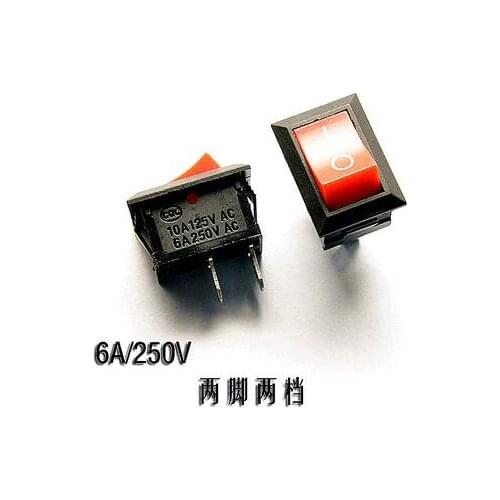 10pcs/lot RED 15*21mm SPST 2PIN ON/OFF Boat Rocker Switch 6A/250V 10A/125V Car Dash Dashboard Truck RV ATV Home