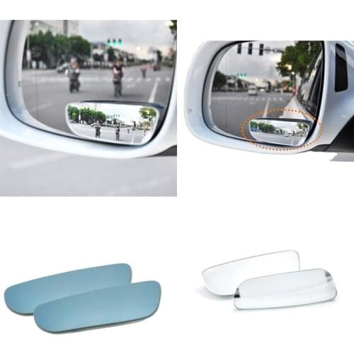 2pcs Car Borderless Blind Spot Mirroradjustable HD Wide Angle Rearview Mirror Auxiliary Mirror With Explosion-proof Film