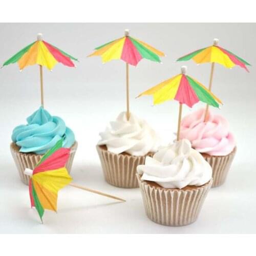 200pcs Cocktail Decorative Mini Umbrella Stick Fruit Picks Summer Tropical Luau Party Hawaiian Beach Theme Party Decor