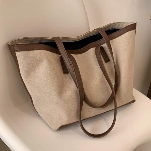 2021 Large Capacity Simple Foreign Style Big Brand Shoulder Bag New Fashion Canvas Tote Bag Shopper Spring Summer Womens Bag