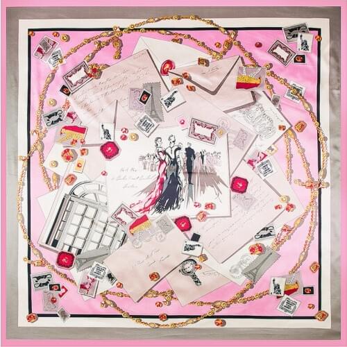 90cm * 90cm new scarf street construction lady silk scarf square towel