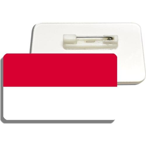 Monaco National Flag Brooch For Women And Men Vintage Pin Hat Shirt Clothes Accessories Acrylic Patriotic Badge