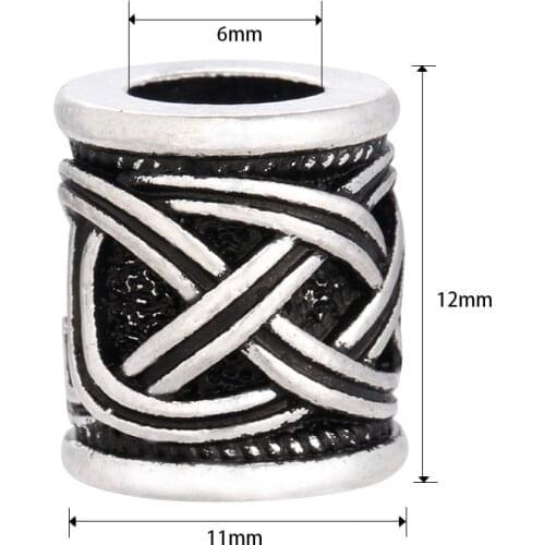 Celtics Knots Vikings Beads Antique Silver Vikings Findings Beads for Beard Hair for Necklace Bracelet Making Jewelry DIY Beads