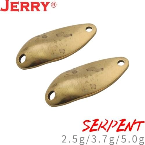 Jerry Serpent Unpainted Spoon Bait 50pcs 2.5g 3.7g 5g Blank Metal Fishing Lure Hard Baits DIY Spinner For Trout Perch Chub Salmo