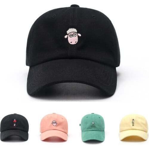Womens Mens Brand Cartoon Embroidery Baseball Caps Autumn Kpop Snapback Bone Hip Hop Caps Streetwear Cotton Sun Visor Dad Hat
