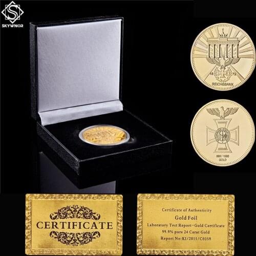 1872 German Gold Direktorium Eagle Cross Reichsbank 999/1000 Gold Challenge Coin W/ Box Protection