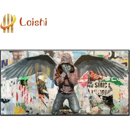 Full Square round Diamond Abstract doodle angel 5D DIY Diamond Painting Embroidery Cross Stitch kits diamond Mosaic Home Decor