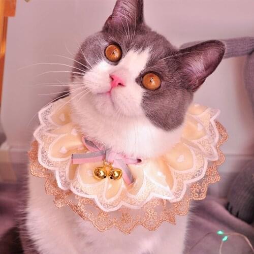 Ribbon Princess Lace for Necklace for Cats Elegant Gauze Dog Bibs Collar Jewelry Cat Neckerchief Sweet Kitten Accessories Yorkie