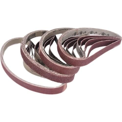 20pcs Sander Belts 13mm*457mm 40-120 Grit Mixed Sanding Belts Abrasive Polisher Paper Sander Power Tool
