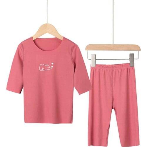 Summer Baby Boy Clothing Sets Kids Girls Pyjamas Short Sleeve Suit Cartoon Print for Baby Toddler Children Cotton Home Clothes