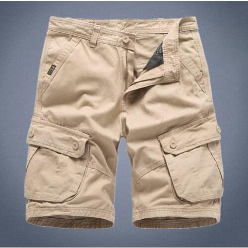 Summer Fashion Multi-pockets Solid Color All-matched Knee-length Shorts Men Pants