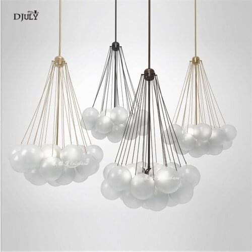 Nordic villa glass bubble spider chandelier for living room Hotel luxury modern design hanging light fixtures suspended luster