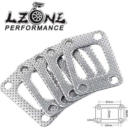 LZONE - (5PCS/LOTS) T3 ALUMINUM TURBO CHARGER INLET MANIFOLD FLANGE DOWN PIPE GASKET JR4951