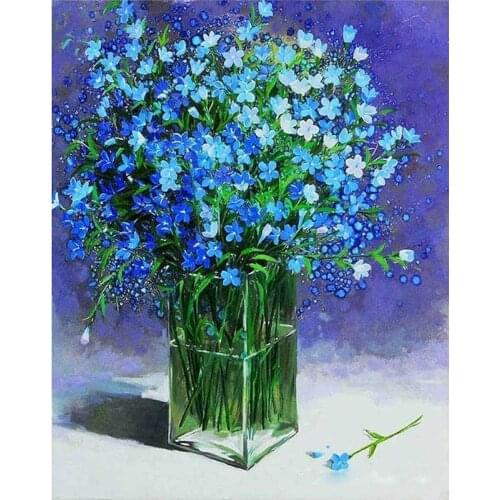 60x75cm Oil Painting By Numbers Flowers DIY Paint By Numbers On Canvas Frameless Digital Hand Painting Home Decor