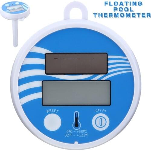 Newest LCD Digital Floating Pool Thermometer Solar Powered Water Temperature Meter for Outdoor Pool Spa Hot Tubs Aquariums